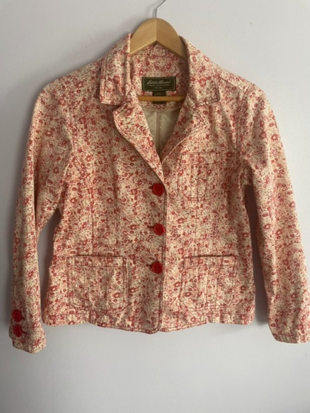 Cottagecore, 100% cotton women's Jacket, Eddie Bauer, Size M (petite)
